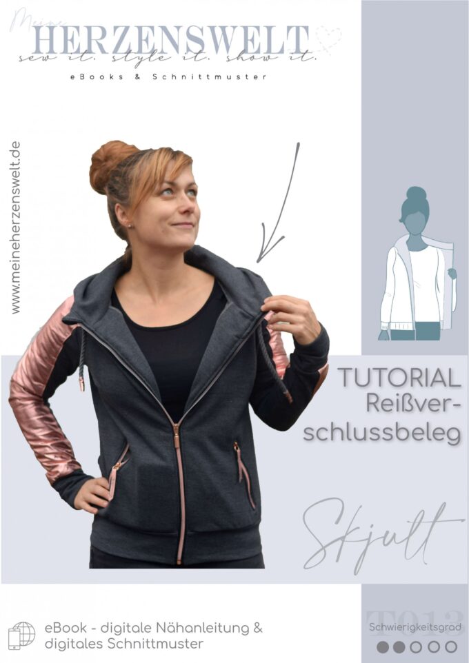 T013  Skjult Reissverschlussbeleg Nähanleitung Schnittmuster meine herzenswelt scaled