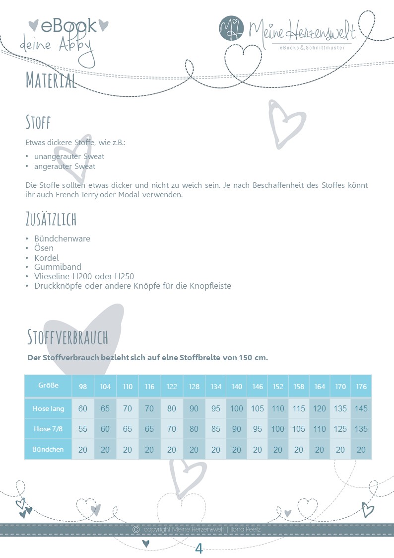 deine Abby Sweathose Stoffverbrauch meine herzenswelt