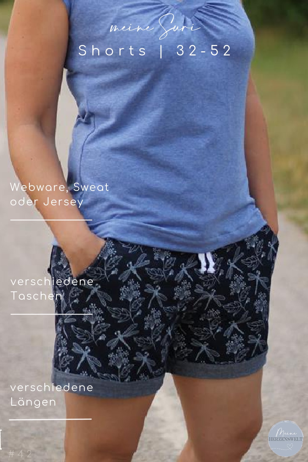 42 - Schnittübersicht - Shorts - meine Suri - meine herzenswelt - Nähanleitung - Schnittmuster - Nähen - eBook