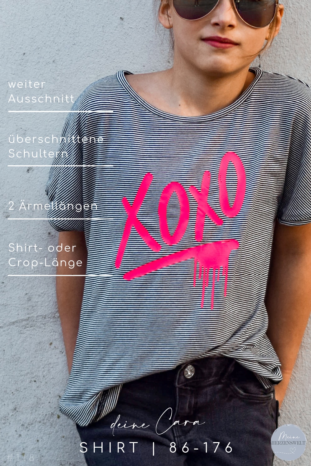 Schnittübersicht - Shirt- meine Cara - meine herzenswelt - Nähanleitung - Schnittmuster - Nähen - eBook copy