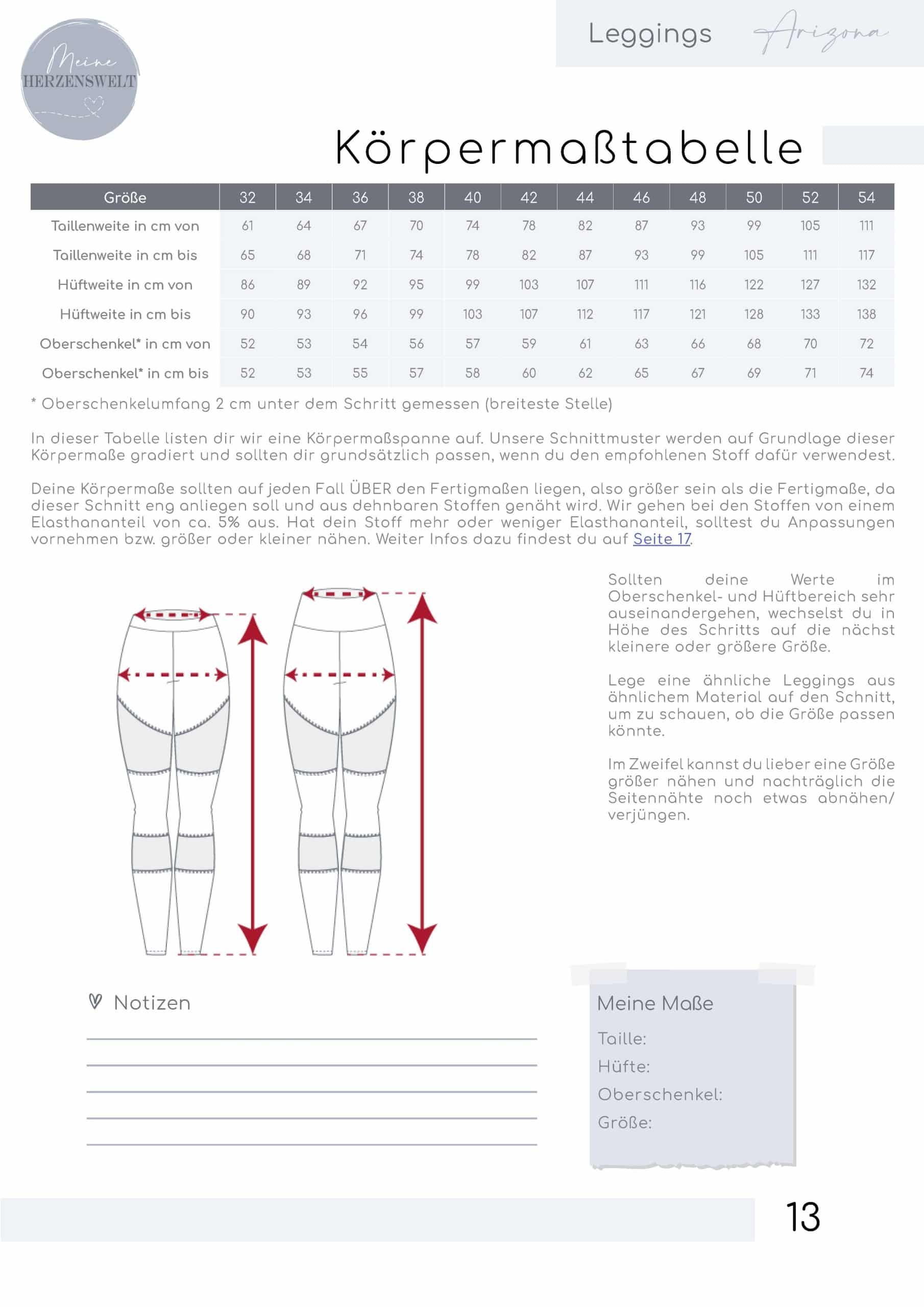 eBook_Körpermaßtabelle_meine_Arizona_Leggings_Damen_meine_herzenswelt