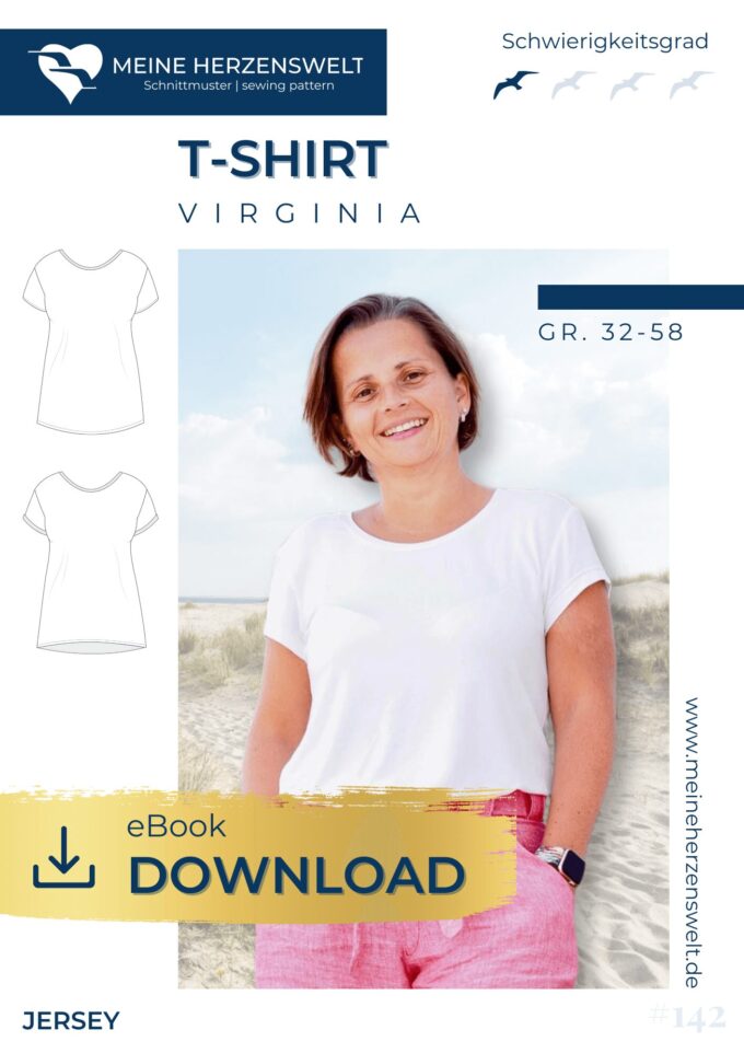 E142 Virginia T Shirt Schnittmuster Naehen Meine Herzenswelt