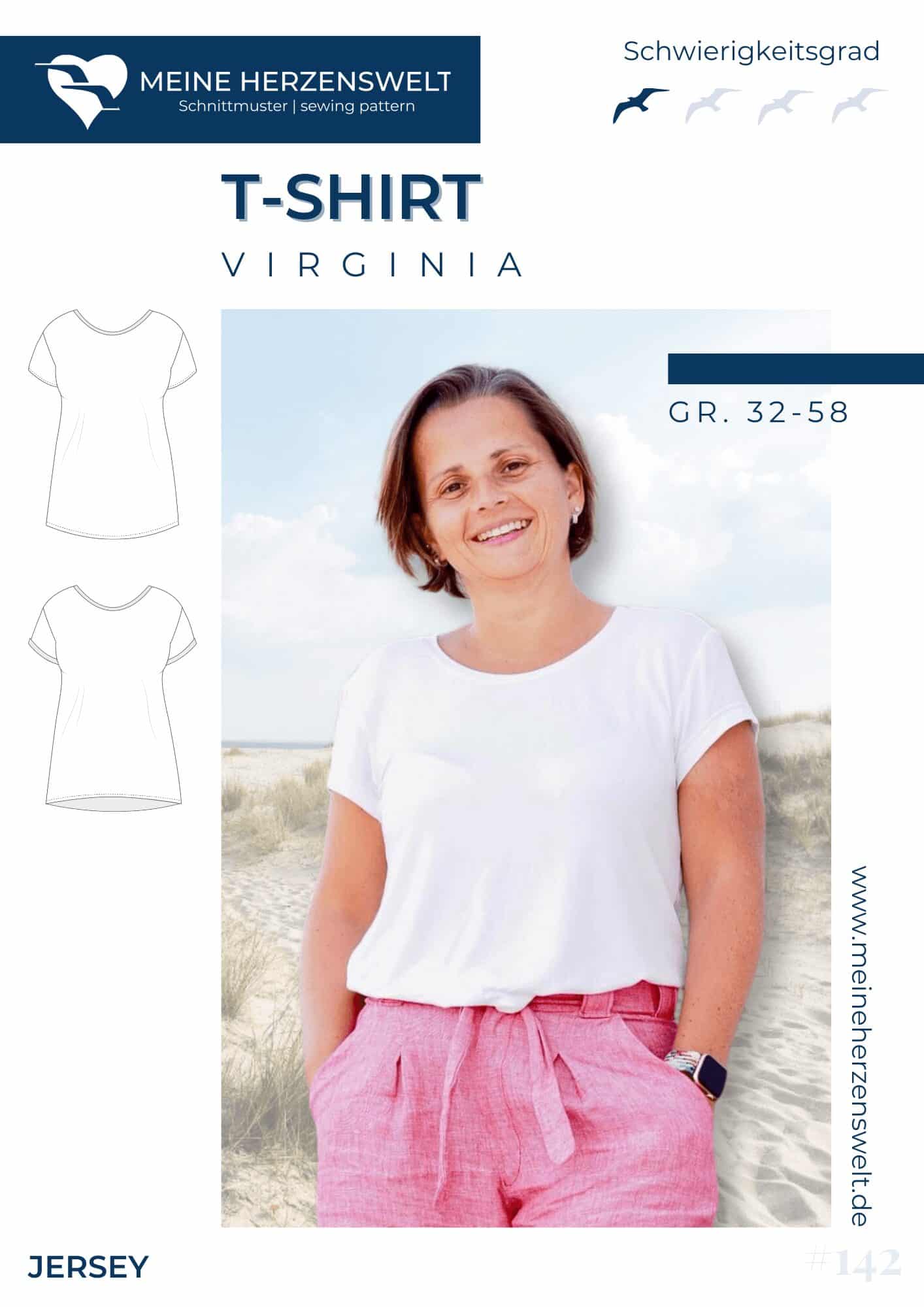 S142 Virginia T Shirt Schnittmuster Naehen Meine Herzenswelt