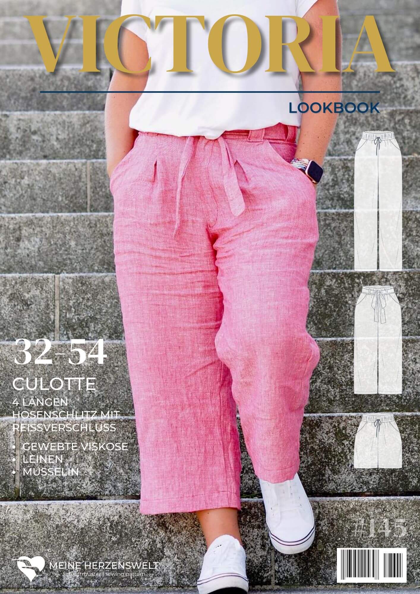 L145 Lookbook Victoria Schnittmuster Culotte Hose Damen