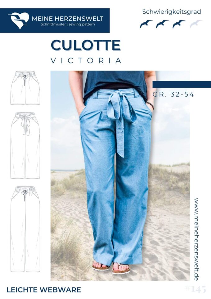 S145 Victoria Culotte Hose Schnittmuster Naehen Meine Herzenswelt