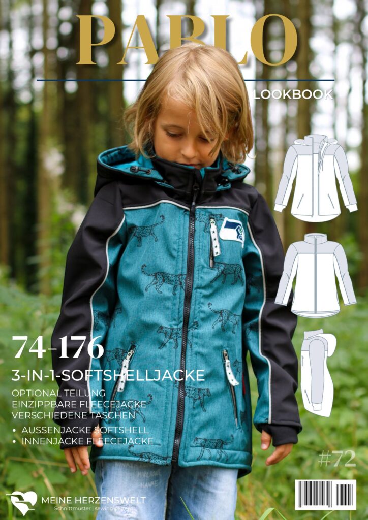 L072 Lookbook Pablo Schnittmuster 3in1 Softshelljacke Kinder