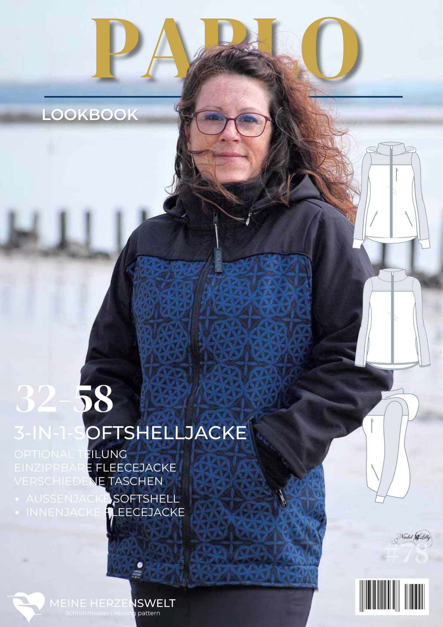 L078 Lookbook Pablo Schnittmuster 3in1 Softshelljacke Damen