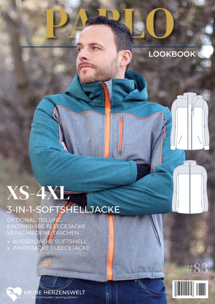 L083 Lookbook Pablo Schnittmuster 3in1 Softshelljacke Herren