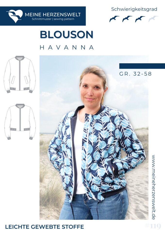 S119 Havanna Blouson Schnittmuster Naehen Meine Herzenswelt