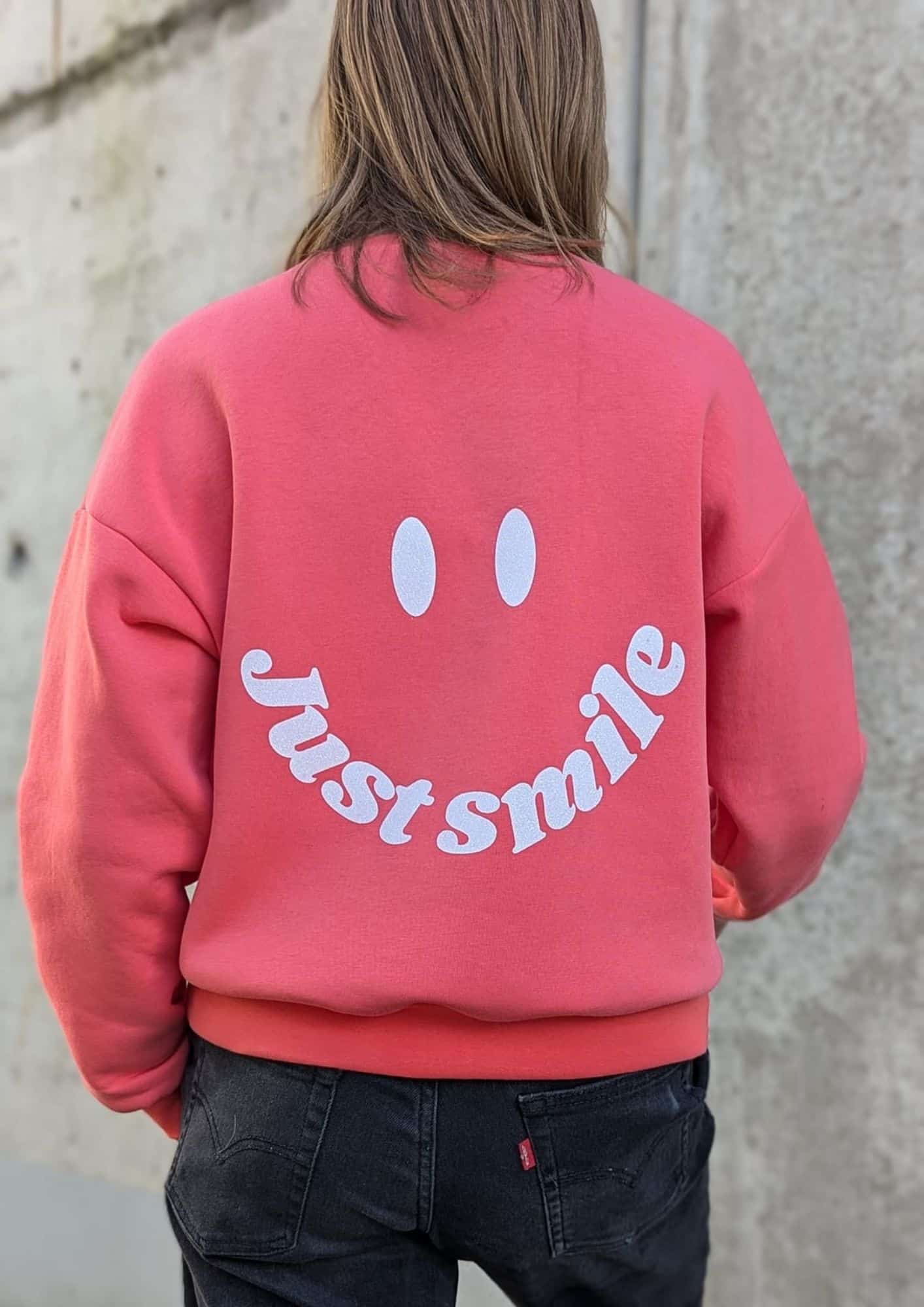 meine Herzenswelt Hoodie Kinder Teenie Plott Smiley Just Smile Be Happy whatever B Marlen Wolff