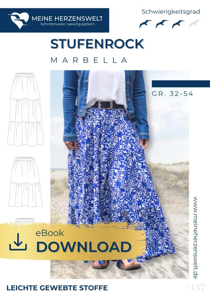 E137 Titelbild meine Marbella Rock für Damen Schnittmuster Nähen Meine Herzenswelt