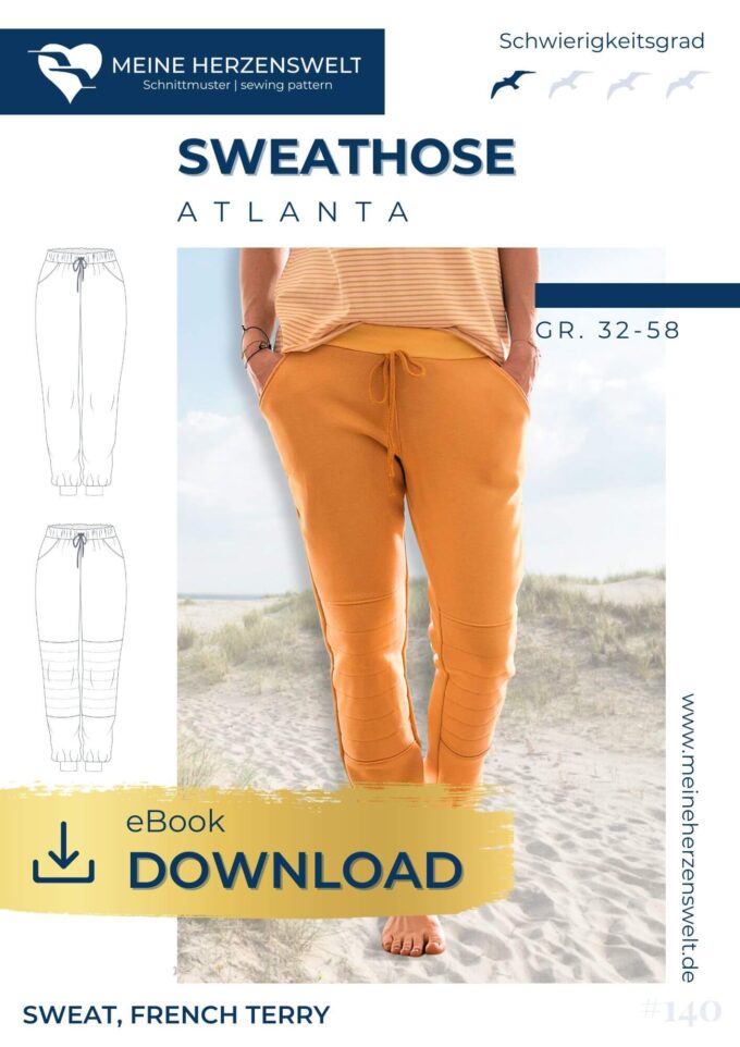 E140 Titelbild Atlanta Sweathose Damen Schnittmuster Nähen Meine Herzenswelt