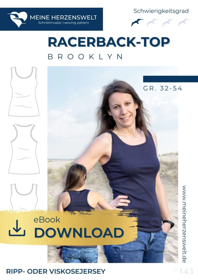 E143 Titelbild Brooklyn Racerbacktop Damen Schnittmuster Nähen Meine Herzenswelt