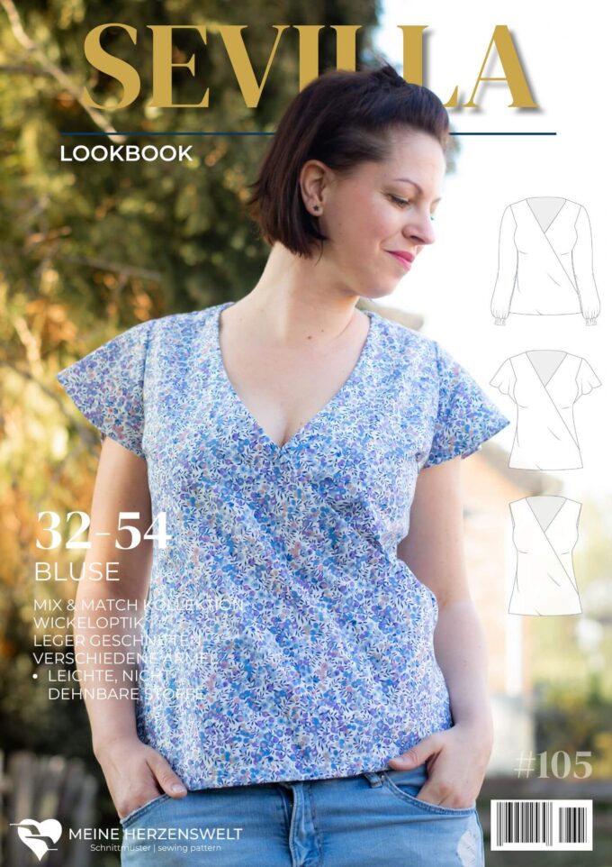 L105 Lookbook Sevilla Schnittmuster Wickelbluse Damen
