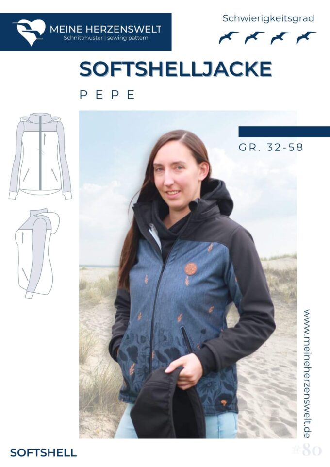S080 Titelbild Pepe Softshelljacke Damen Schnittmuster Nähen Meine Herzenswelt