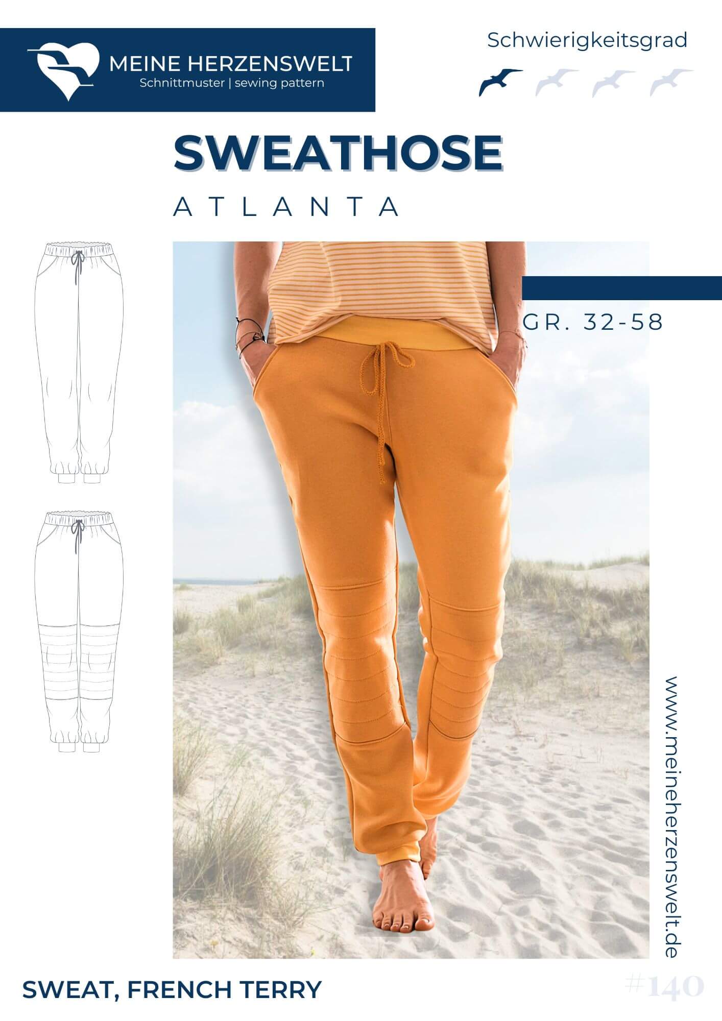 S140 Titelbild Atlanta Sweathose Damen Schnittmuster Nähen Meine Herzenswelt