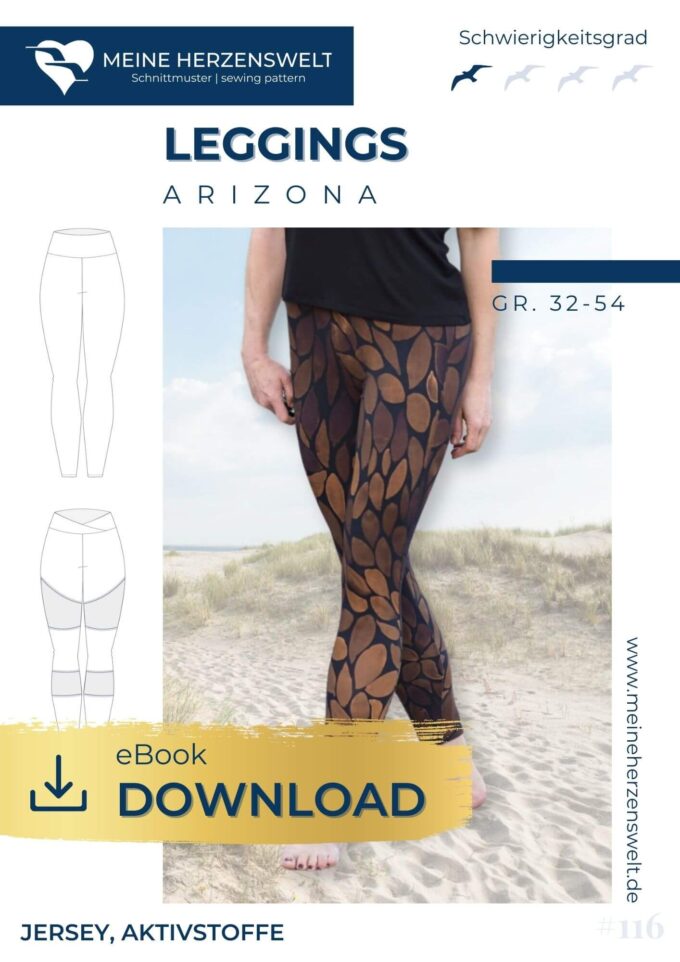E116 Titelbild Arizona Leggings für Damen Schnittmuster Nähen Meine Herzenswelt
