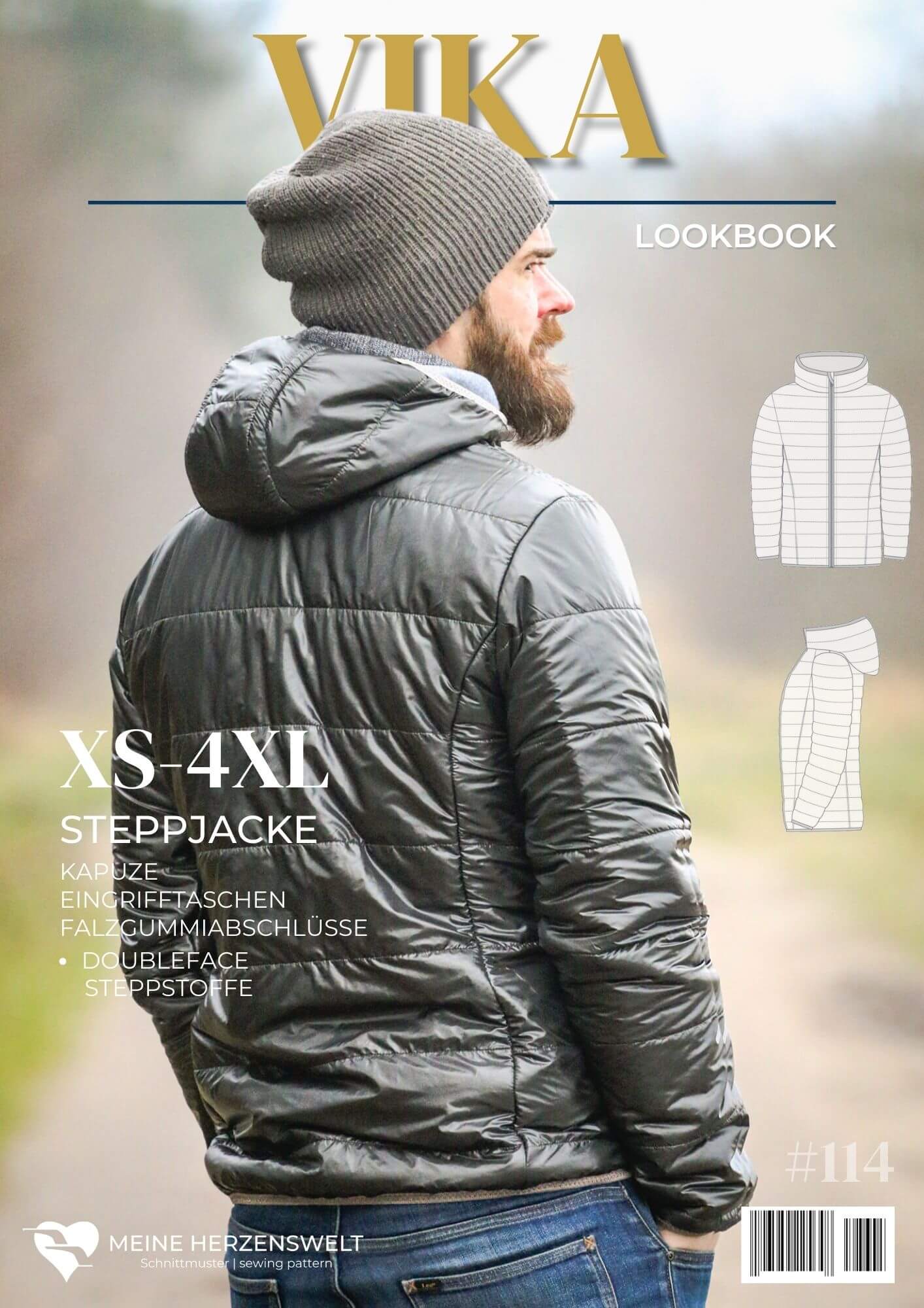 L114 Lookbook Vika Schnittmuster Steppjacke Herren Nähen Meine Herzenswelt1