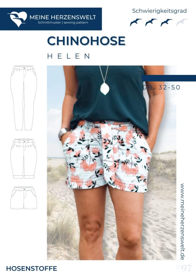 S097 Titelbild Helen Chinohose Damen Schnittmuster Nähen Meine Herzenswelt Kopie