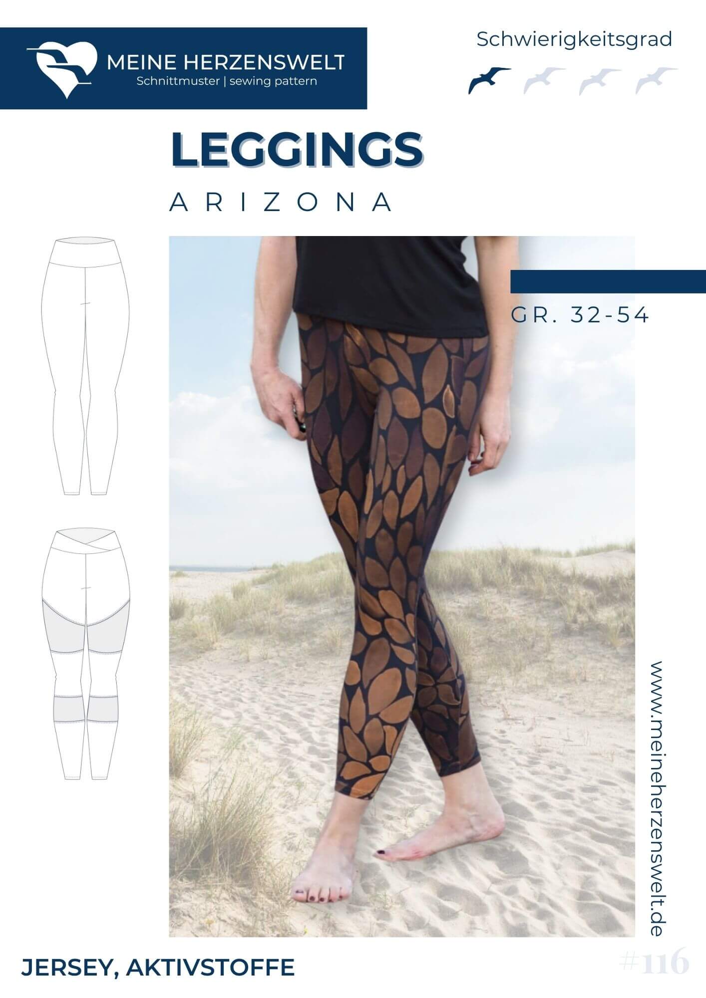 S116 Titelbild Arizona Leggings für Damen Schnittmuster Nähen Meine Herzenswelt