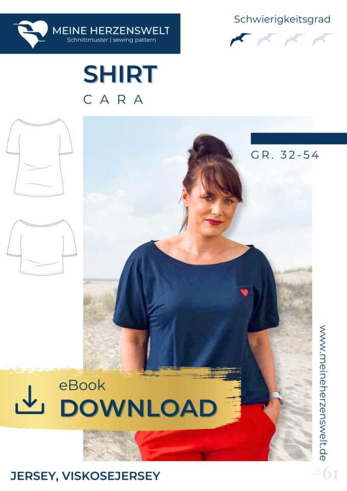 E061 Titelbild Shirt Damen Schnittmuster Nähen Meine Herzenswelt