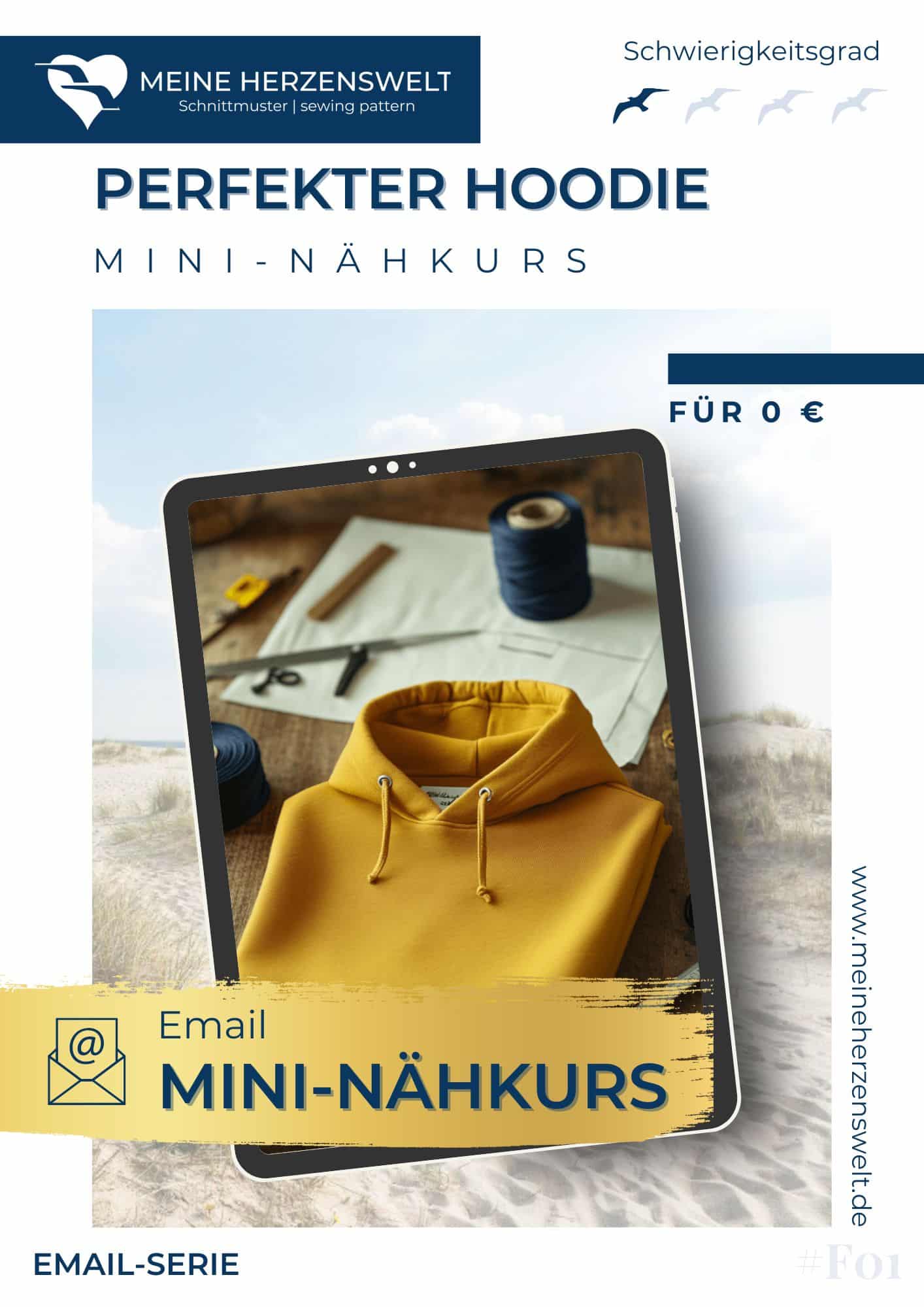 F01 Titelbild Der perfekte Hoodie Mininähkurs Schnittmuster Nähen Meine Herzenswelt (2)