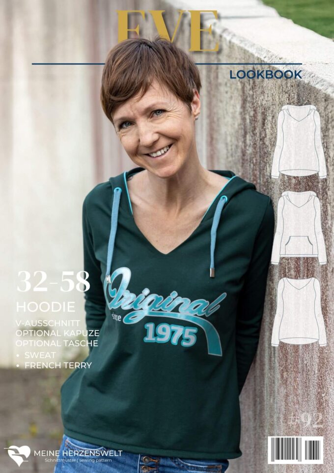 L092 Lookbook Eve Schnittmuster Hoodie Damen Pullover Nähen Meine Herzenswelt