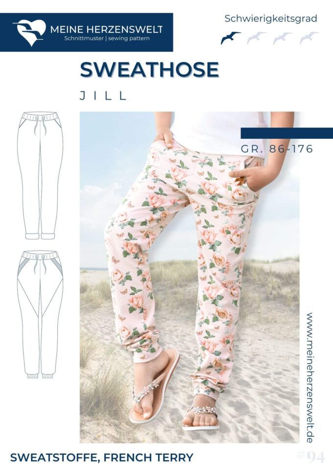 S094 Titelbild Sweathose für Kinder Jill Schnittmuster Nähanleitung Meine Herzenswelt
