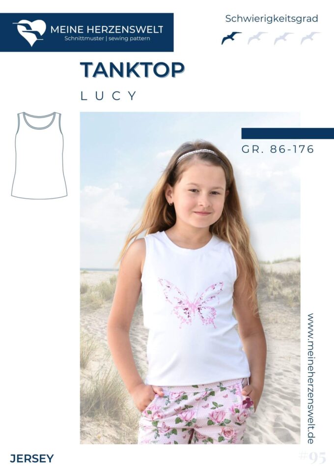 S095 Titelbild meine Lucy Tanktop Kinder Schnittmuster Nähen Meine Herzenswelt