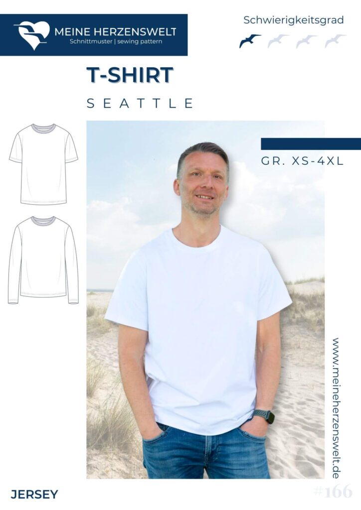 S166 Titelbild sein Seattle Tshirt Herren Schnittmuster Nähen Meine Herzenswelt