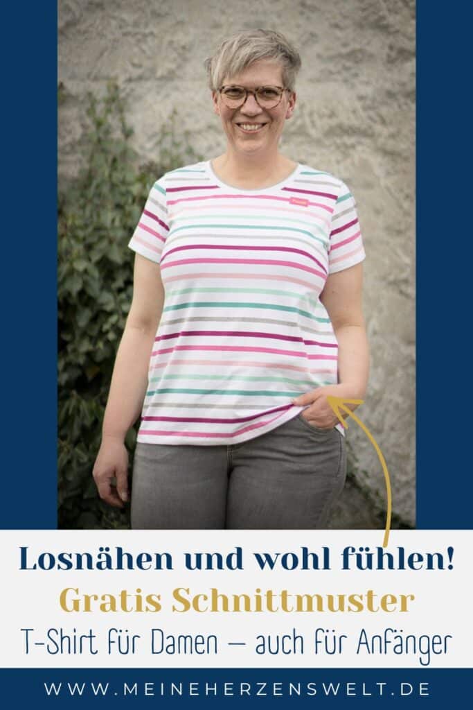 25 Gratis Schnittmuster kostenloses Schnittmuster T Shirt für Damen Vivien Meine Herzenswelt (14)