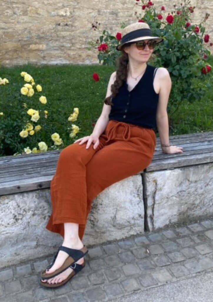 25 32 Musselin nähen Schnittmuster Culotte Palazzohose Sommerhose Valetta Musselinbluse Schnittmuster Meine Herzenswelt