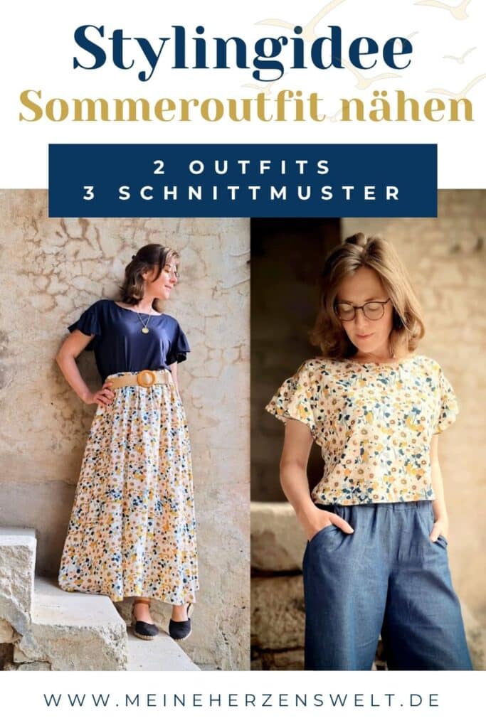 25 32 Sommeroutfit für Damen nähen Stylingideen DIY Outfit Schnittmuster Meine Herzenswelt Kundenbeispiel