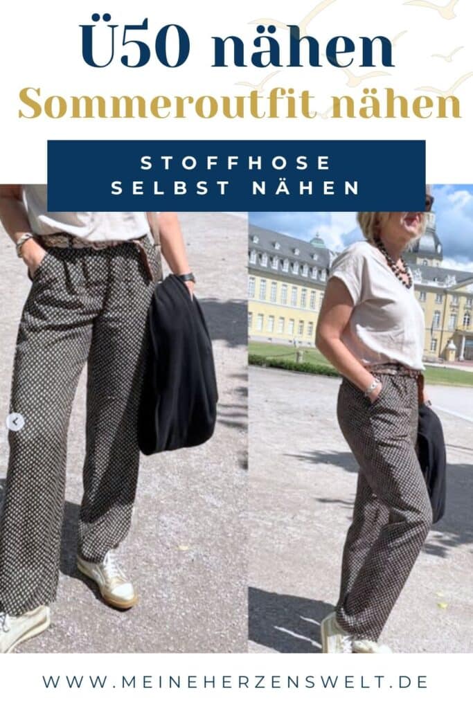 25 35 Stoffhose selber nähen Nähen Ü50 Damen Stylingideen DIY Outfit Schnittmuster Meine Herzenswelt Kundenbeispiel