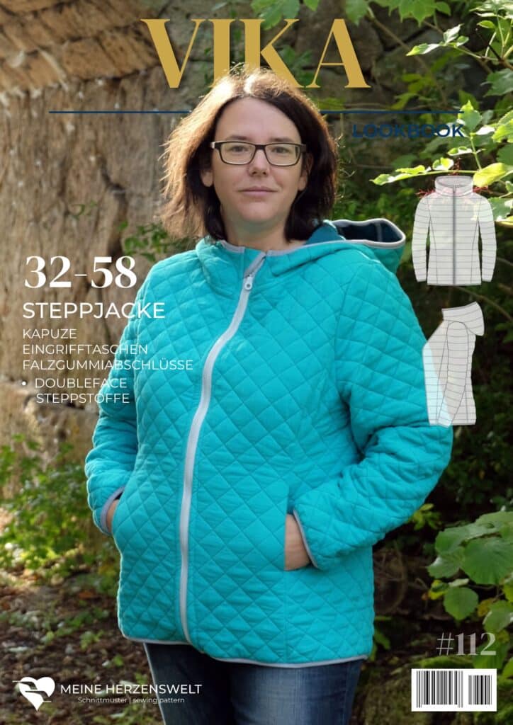 L112 Lookbook Vika Schnittmuster Steppjacke Damen Steppjacke aus Musselin nähen Musselinstepper (2)