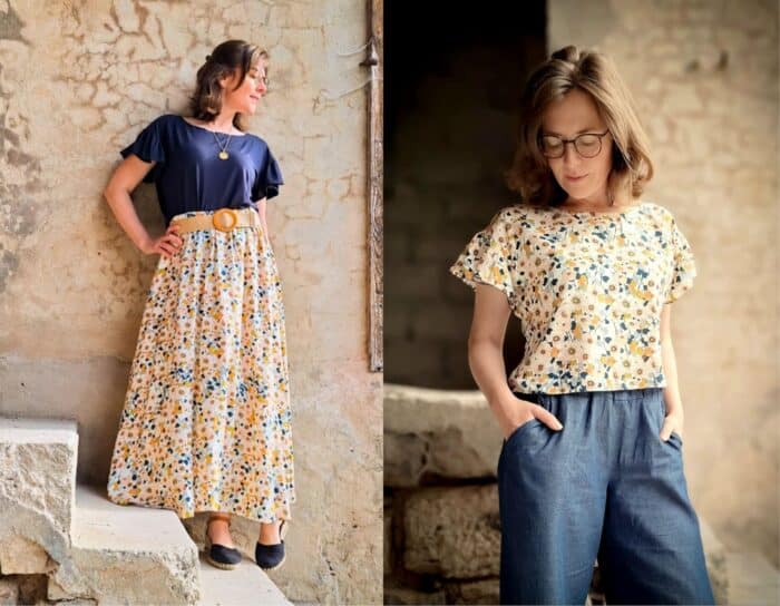 Sommeroutfit für Damen nähen selbstgenähtes Sommeroutfit für Frauen Schnittmuster Kundenbeispiel Meine Herzenswelt