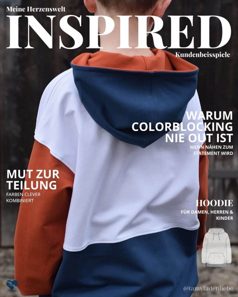 25 38 Colorblocking Hoodie nähen Schnittmuster Stoffreste Meine Herzenswelt Pinterest (16)
