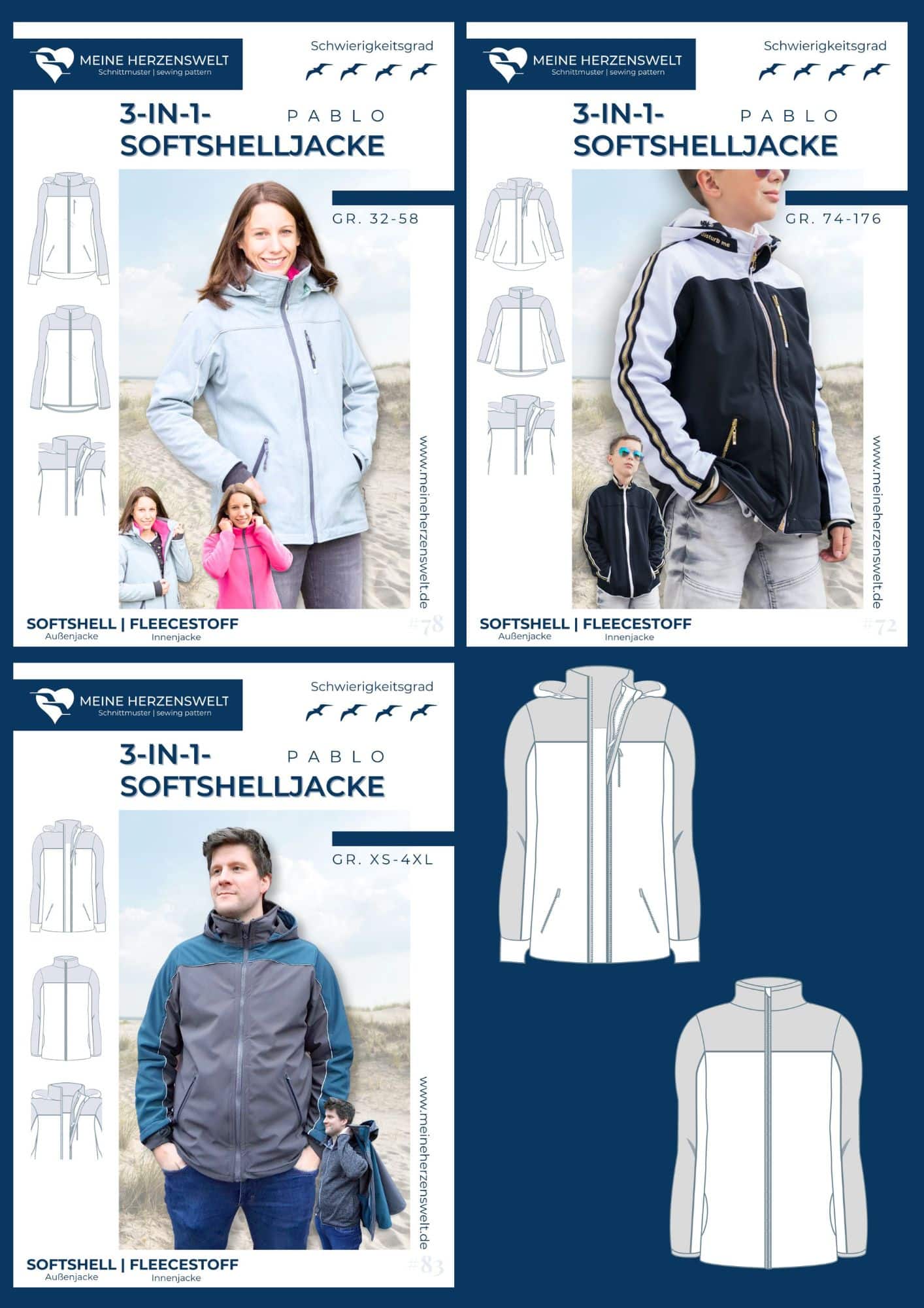 25 39 Softshell nähen Tipps Softshell Schnittmuster für Damen, Herren, Kinder Meine Herzenswelt