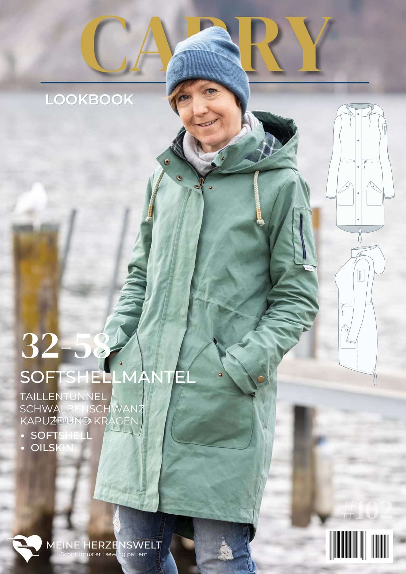 L102 Lookbook Carry Softshellmantel für Damen nähen Schnittmuster Meine Herzenswelt