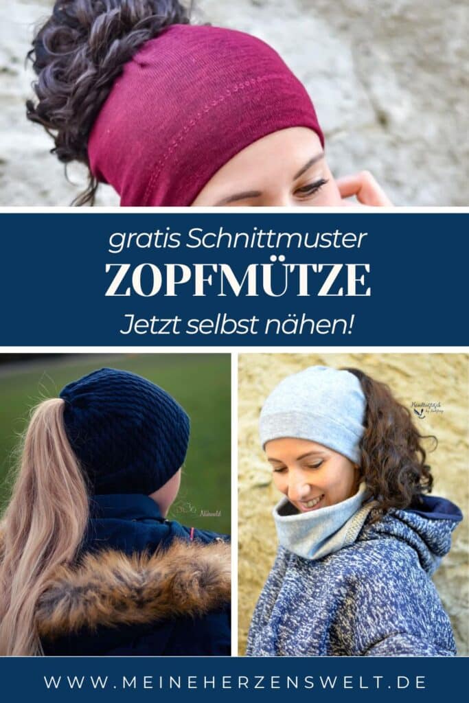 Pinterest kostenlosen Schnittmuster Zopfmütze für Damen und Mädchen Freebook gratis Schnittmuster nähen Meine Herzenswelt (13)