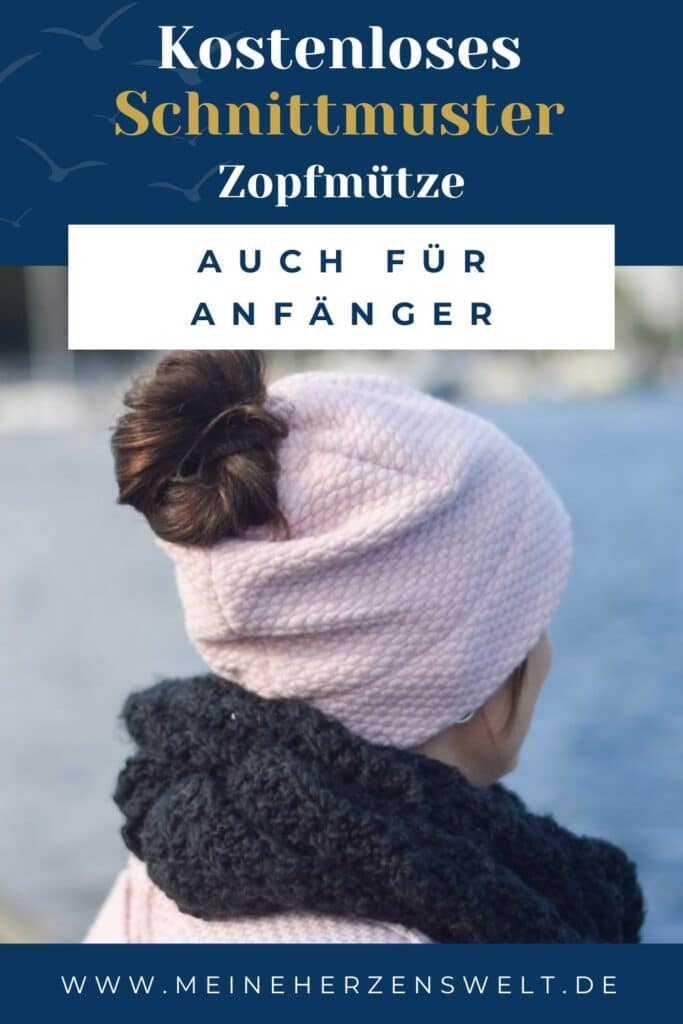 Pinterest kostenlosen Schnittmuster Zopfmütze für Damen und Mädchen Freebook gratis Schnittmuster nähen Meine Herzenswelt (3)