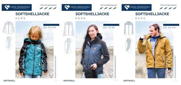 Softshelljacke nähen - Schnittmuster Pepe - Damen, Herren, Kinder - Meine Herzenswelt
