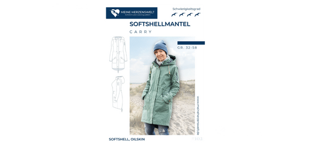 Softshellmantel nähen - Schnittmuster Outdoormantel - Regenmantel für Damen - Dry Oilskin Mantel - Schnittmuster - Meine Herzenswelt