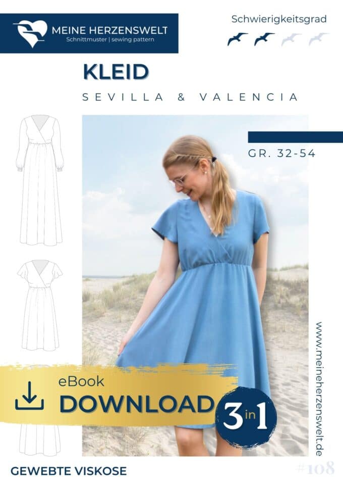E108 Sevilla Montral Kleid Schnittmuster Naehen Meine Herzenswelt