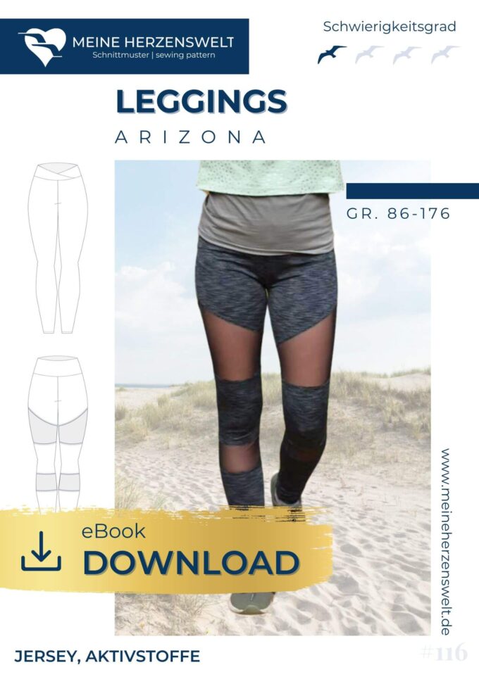 E117 Titelbild Arizona Leggings für Mädchen Kinder Schnittmuster Nähen Meine Herzenswelt