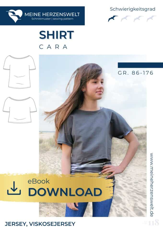 E118 Titelbild Shirt Mädchen Kinder Schnittmuster Nähen Meine Herzenswelt