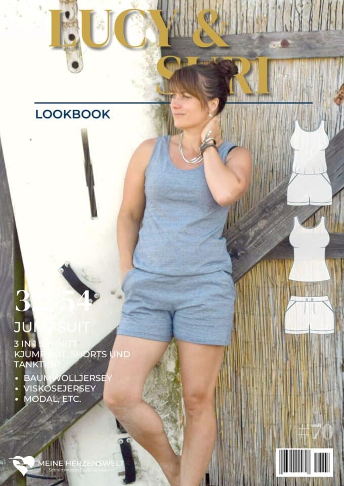 L070 Lookbook Lucy & Suri Jumpsuit Romper Tanktop Shorts Schnittmuster Nähen Meine Herzenswelt