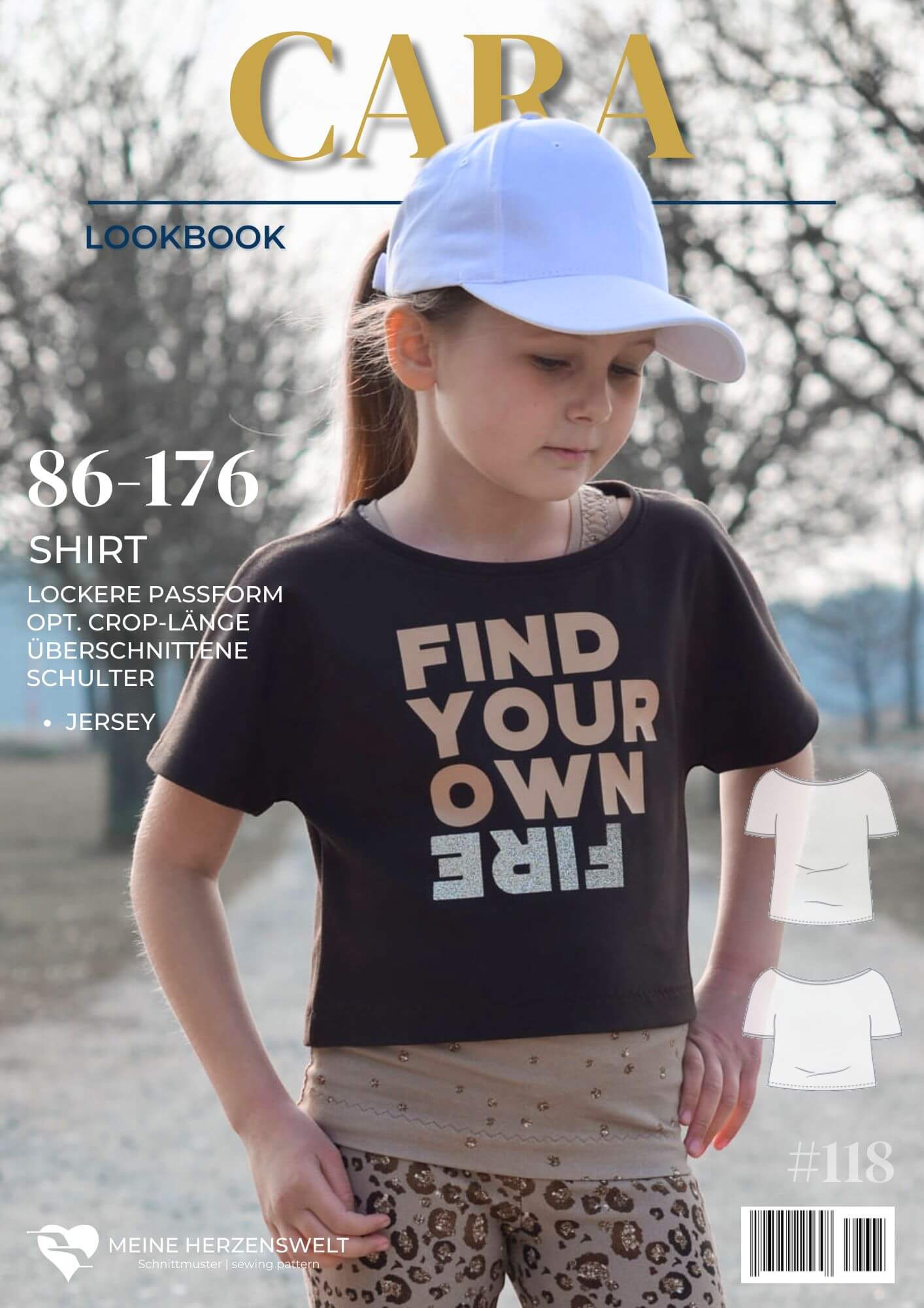 L118 Lookbook Cara Schnittmuster Tshirt Shirt Mädchen Kinder Nähen Meine Herzenswelt