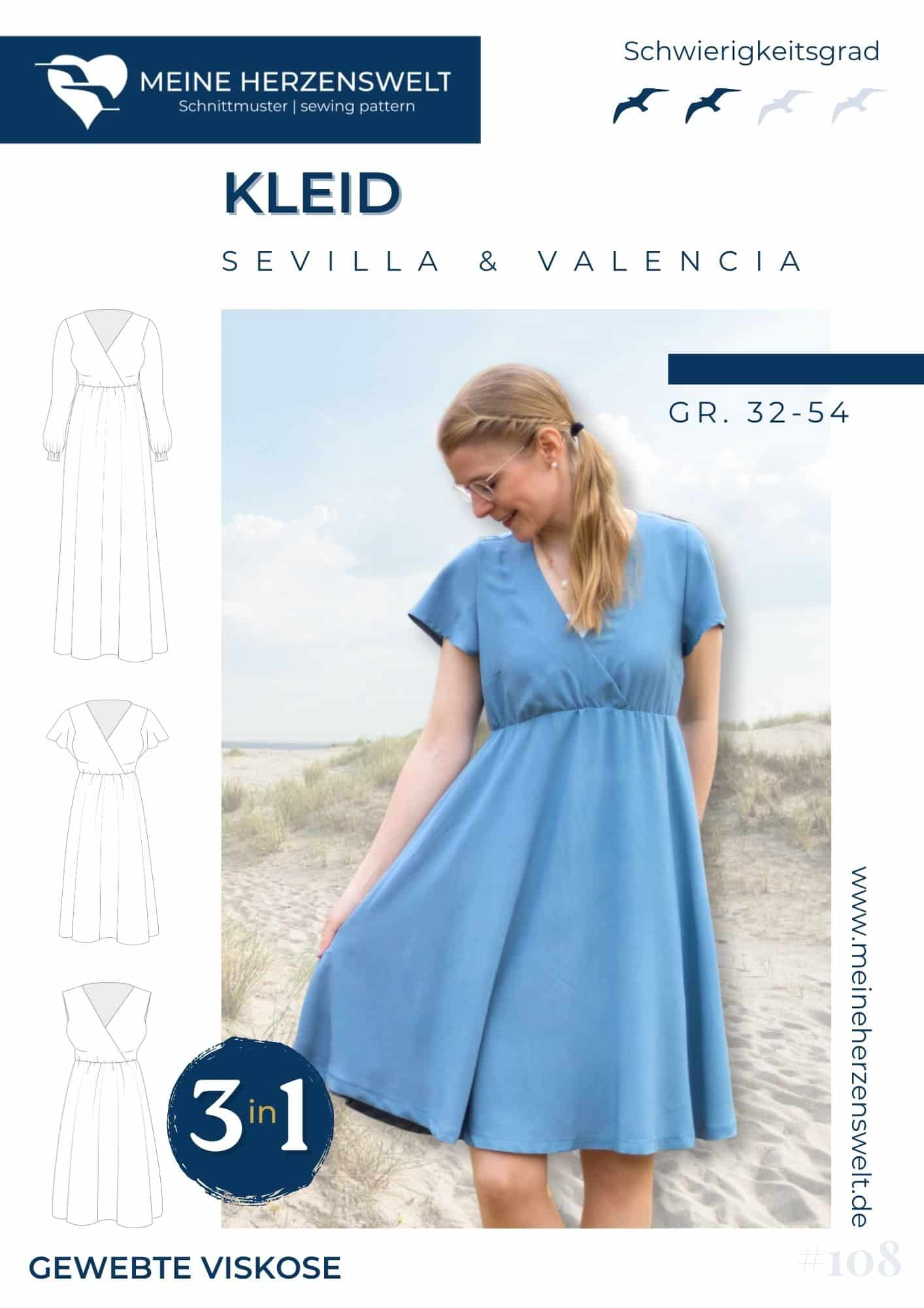 S108 Sevilla Montral Kleid Schnittmuster Naehen Meine Herzenswelt