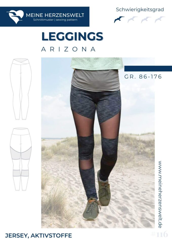 S117 Titelbild Arizona Leggings für Mädchen Kinder Schnittmuster Nähen Meine Herzenswelt